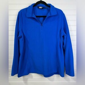 Land’s End women’s blue fleece long sleeved half zip sweatshirt. Size 18 XL